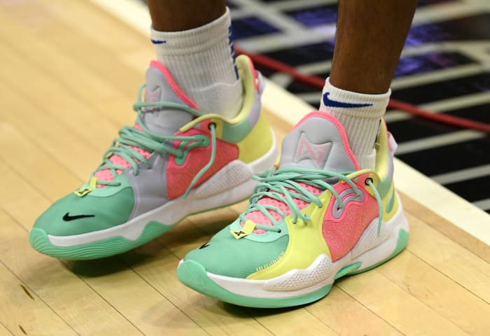Nike PG 5 Easter worn by Paul George.